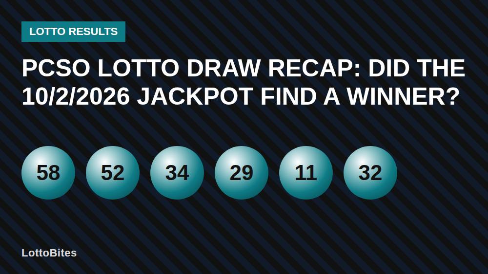 PCSO Lotto Draw Recap: Did the 10/2/2026 Jackpot Find a Winner?